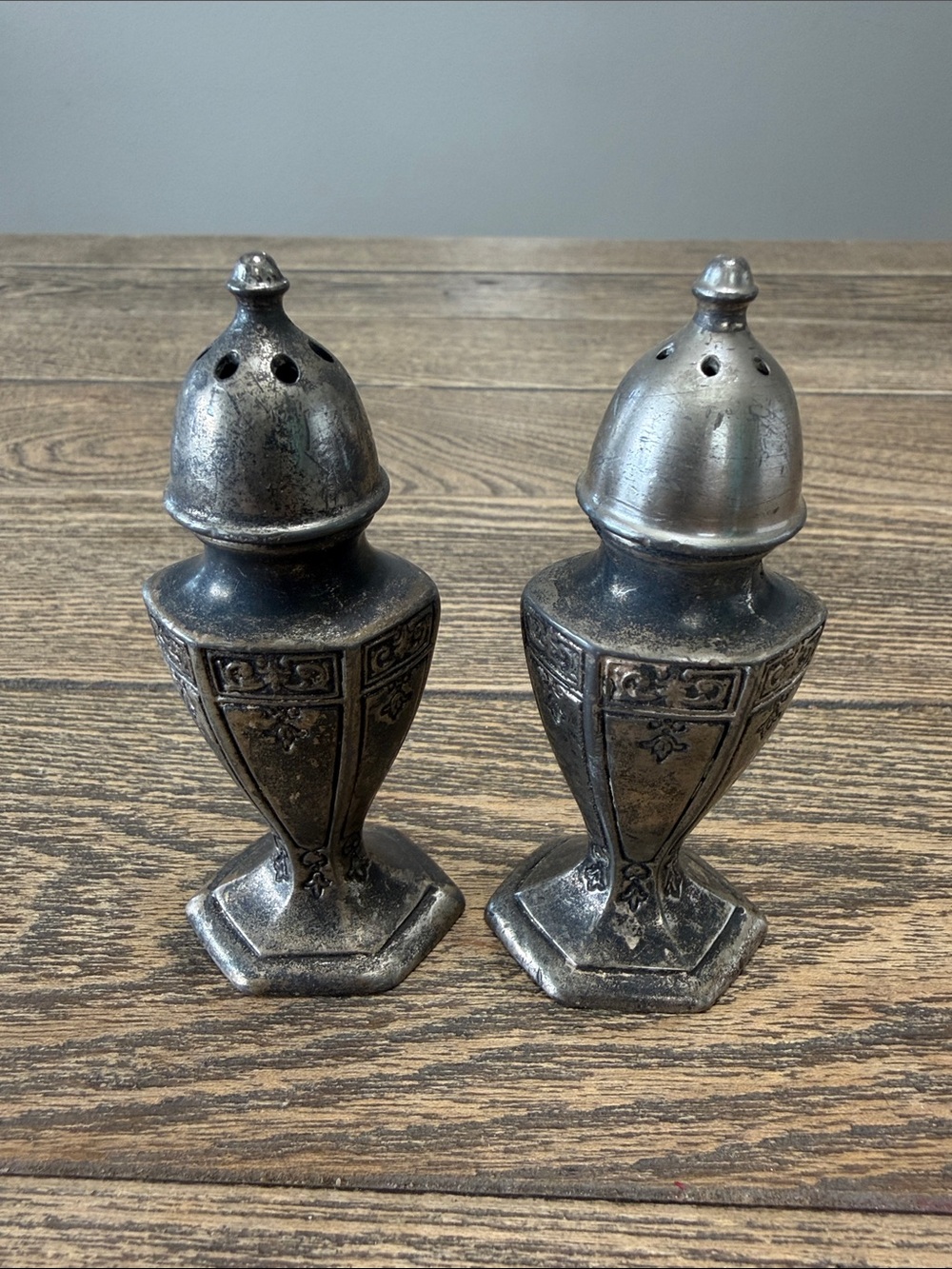 Vintage Avonโ Silver Metal Salt & Pepper Shaker Set